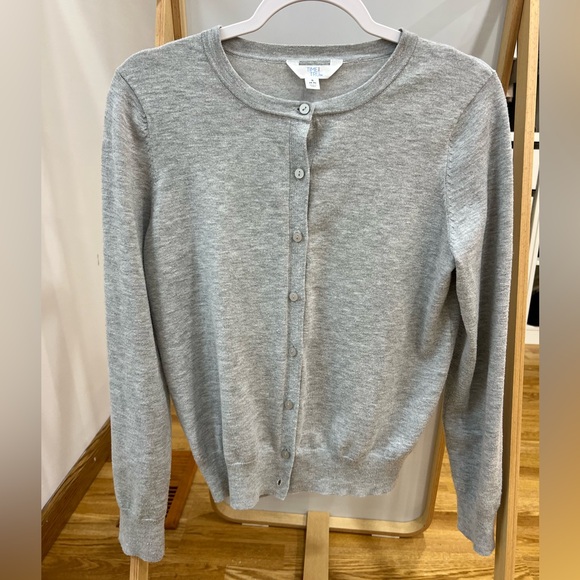 Soft gray button up sweater - Picture 3 of 7